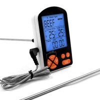 CH-201 Digital Kitchen Timer Temperature Alarm Stainless Steel Double Probe Oven Thermometer Barbecue Grill BBQ Meat Thermometer